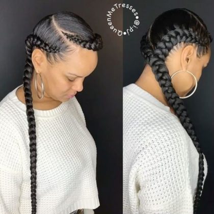 double pattern braids for Instagram celebs