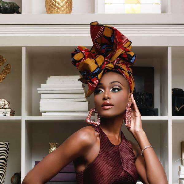 gorgeous African lady rocks African head gear