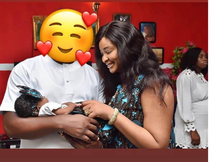 Photos From The Christening Of Actress Etinosa’s Baby, Baby’s Dad Masked!