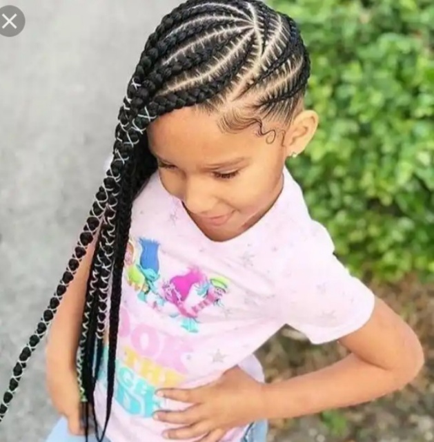 Lemonade braids hairstyles for little girls 